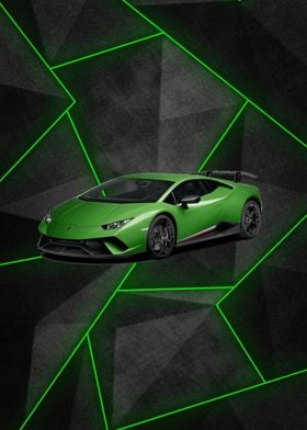 Green Lamborghini Poster