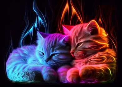 Colorful cats