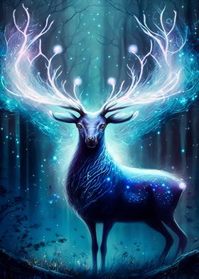 Deer Neon Glowing