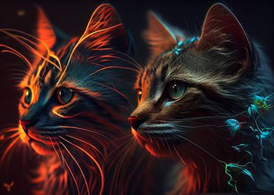 Colorful cats