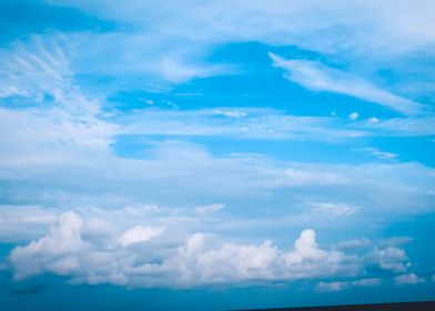 Bright blue cloudy skies