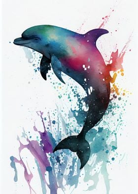 Dolphin Watercolor