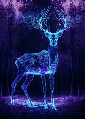 Deer Neon Glowing