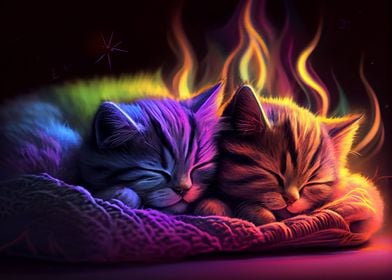 Colorful cats