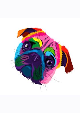 Abstract pug head portrait