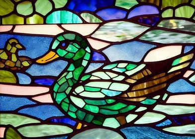 Duck Stained Glass Style