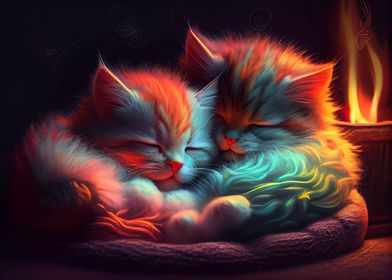 Colorful cats