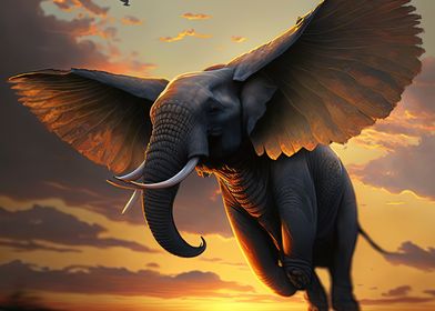 Elephant flying
