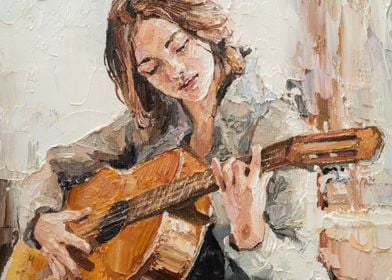 Guitar Oil Painting