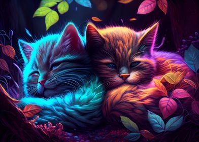 Colorful cats