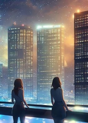 Anime Aesthetic City View