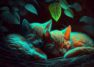 Colorful cats