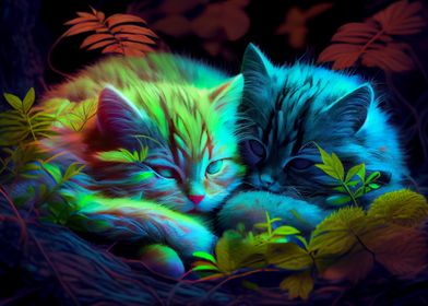 Colorful cats