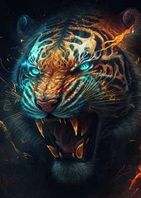 Tiger Roaring Fierce