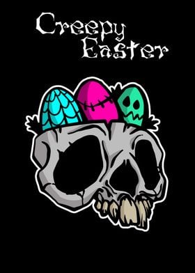 Easter eggs in skull