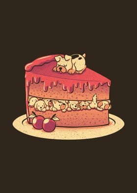 Strawberry Dog Puppy Cake