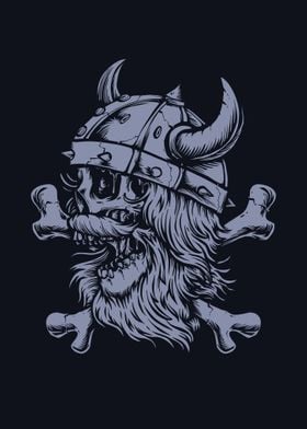 Viking skull cossbones