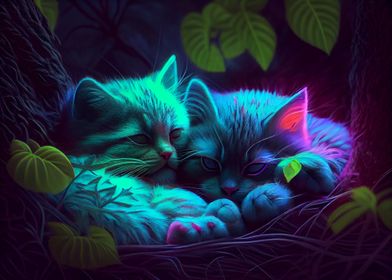 Colorful cats