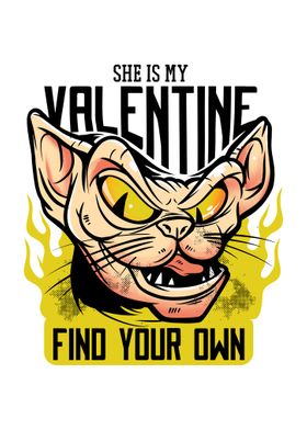 Valentine Angry Cat