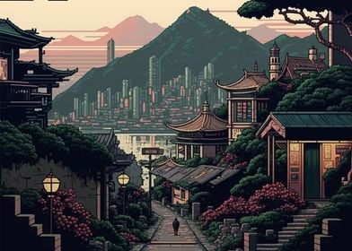 Hong kong Pixel art