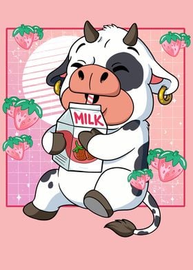 Kawaii Cow Strawberry