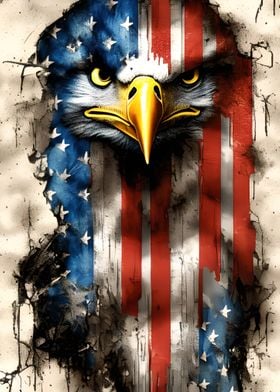 USA Flag Eagle Bird