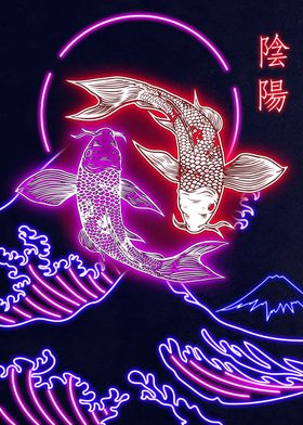 Ying Yang Fish Neon