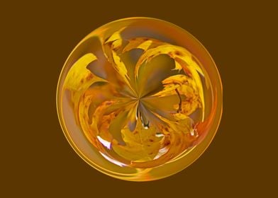 Yellow leaf abstract art