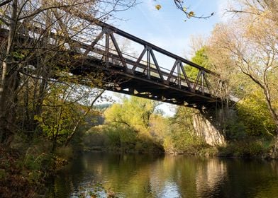 Iron bridge over a river 