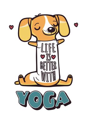 Dachshund Dog Yoga Split