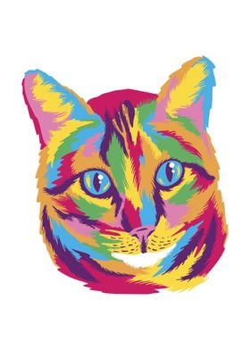 Colorful Cat Face