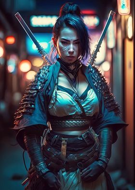 Cyberpunk assassin girl