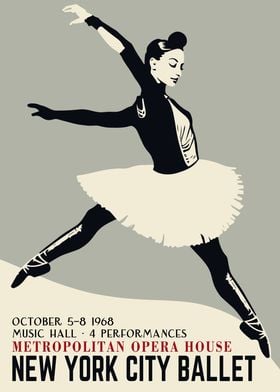 NYC Ballet Retro Poster