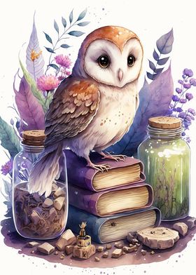 owl standing book