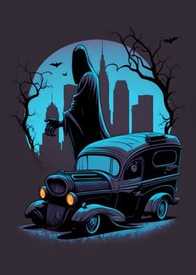 Grim Reaper and His Car