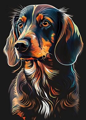 dachshund dog abstract