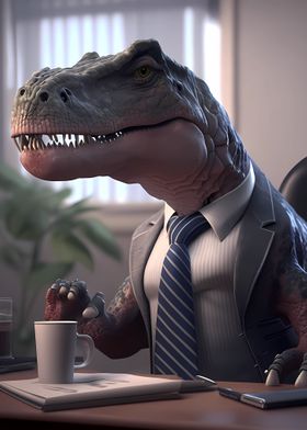 Tyrannosaur businessman