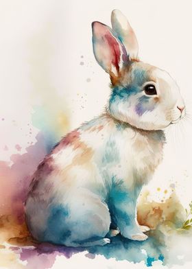 watercolor rabbit