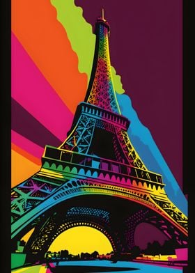 Eiffel Tower Colors PopArt