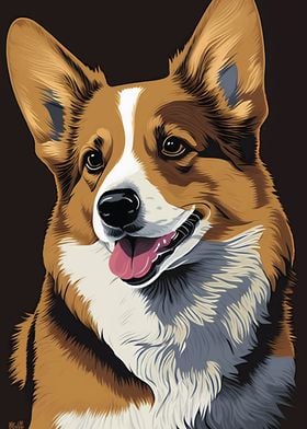 Corgi abstract portrait