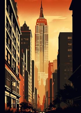 New York skyscraper street