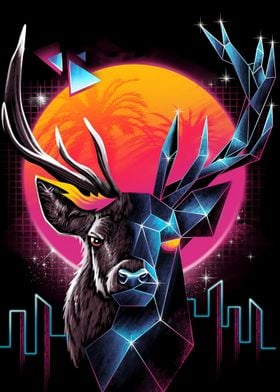 Deer Retro Art