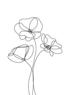 Flower line art