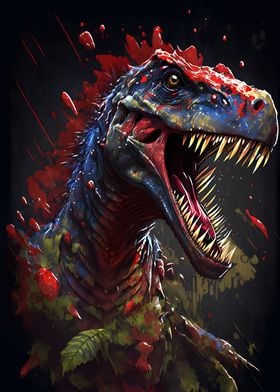 t rex abstract portrait