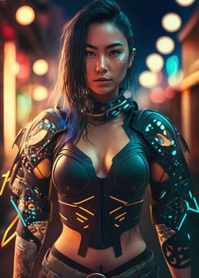 Cyberpunk assassin girl