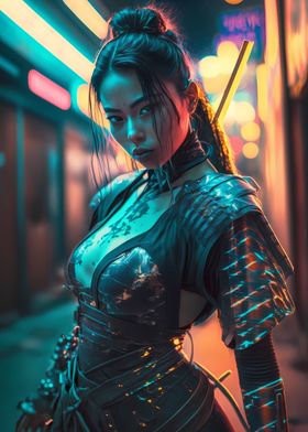 Cyberpunk assassin girl