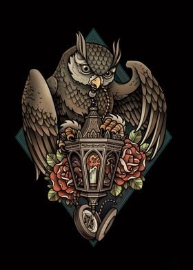Owl Lamp Compass Design