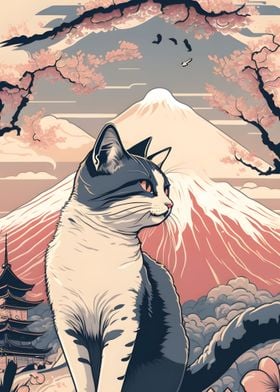 Japanese Cat Mount Fuji