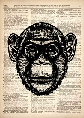 Monkey art on dictionary
