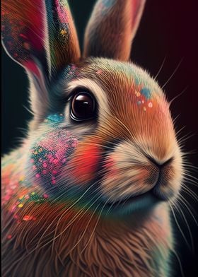 Colorful Rabbit Animals